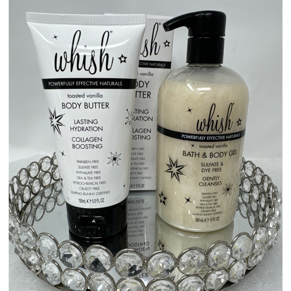 Whish Toasted Vanilla Body Butter 5 Oz & Bath & Body Gel 13 Oz Bundle-HTF - Picture 1 of 5
